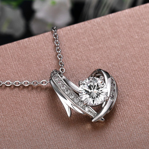 Nuevos collares con colgante de circón hueco de corazón Irregular, collar llamativo de plata eterna para chicas jóvenes dulces - Product Image 6