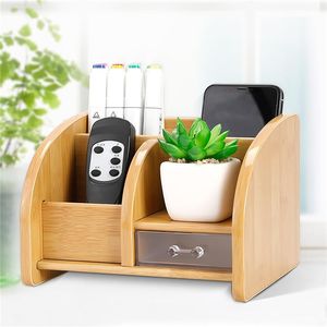 Organisateur de bureau en bois Glosen avec tiroir et étagère, multifonctionnel, pour le rangement de bureau, design personnalisé pour la maison et l'hôtel - Product Image 2