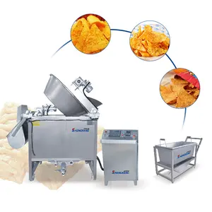 Fried Food Production Line Potato Brosted Chips Deep Frying French Fries Making Fried Chicken Fryed Machine