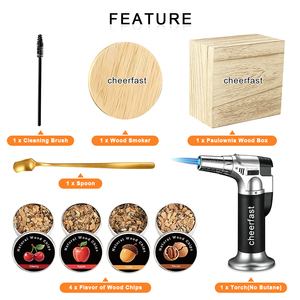 Kit de Ahumador de Cócteles Personalizado, Set de Ahumador de Bourbon para Cócteles de <span class=keywords><strong>Whisky</strong></span> Old Fashioned, Kit Infusor con 4 Sabores de Virutas de Madera, Regalos para Hombres - Product Image 4