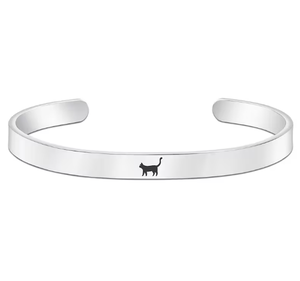 18k placcato oro alto lucido impermeabile gatto nero inciso bracciale per le donne gioielli a buon mercato all'ingrosso fatto a mano - Product Image 1