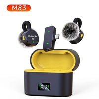 Mikrofon Lavalier Nirkabel M83 Tipe-C/Lightning Mini Peredam Kebisingan untuk Siaran Langsung dan Perekaman Video