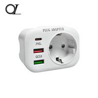 OL Factory Direct Sales EU Converter, Protector de placa de alimentación USB, enchufe multifuncional montado en la pared