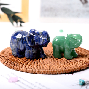 Estatua de Elefante de Cristal Natural al por Mayor, Escultura de Animales Tallada a Mano con Piedras Preciosas para Decoración - Product Image 3