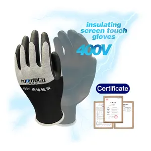 construction super grip safety hand protective gloves screen-touch foam nirtile Coated garden Safety products gloves