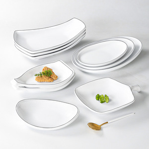 Platos para Restaurante y Hotel Xiangyuan American Commercial Creative, Platos de Forma Irregular, Platos para Platos Fríos de Imitación de Porcelana - Product Image 1