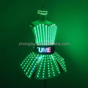 Vestido Luminoso con Espejos y Luces LED de Colores Zhongda para Bailarinas, DJ, Cantantes y Artistas de Bar, Ropa Brillante para Mujer - Product Image 2
