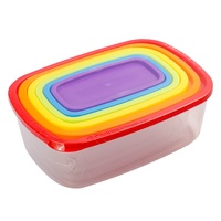 Ensemble de 6 boîtes de rangement alimentaire en plastique PP pour réfrigérateur avec couvercles colorés – Collection 2026 pour la cuisine