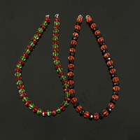 Guirlandes de perles facettées en verre orange et noir de 10 mm pour chaîne de téléphone portable MH-12048