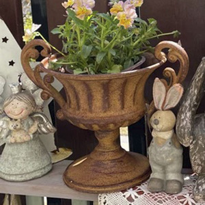 Ban Công Mộc Mạc Kim Loại Vườn Trồng Bột Tráng Cổ Điển Sắt Chậu Hoa Cho Nhà Ngoài Trời Sử Dụng - Product Image 2