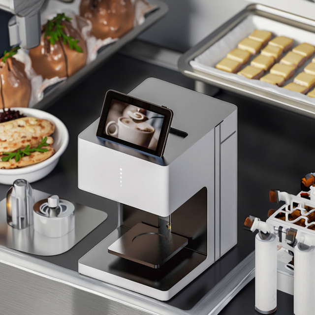 EB-Pro New 600 DPI 3D Latte Art Coffee Printer Touch Screen WiFi Automatic Espresso Machine Custom Logo Edible Ink Hotels