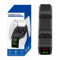 Support de charge premium pour manettes sans fil PS5, chargeur rapide double avec affichage de l'état, station de charge compacte P5