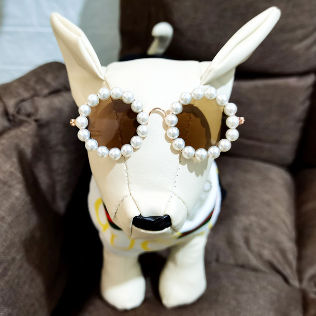 Factory Direct Luxury Luxury Dog Accessories Pearl Pet Sunglasses