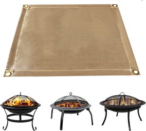 Outdoor Camping Fireproof Fiberglass <strong>Fire</strong> Pit <strong>Mat</strong> Square Silicone Coated Non-Stick Heat Resistant Ember <strong>Mat</strong> for Grass Lawn - Product Image 3