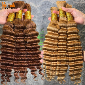 <span class=keywords><strong>Nulook</strong></span> 100g/50g Cheveux à tresser 10-40 pouces Ondes profondes Cheveux humains en vrac pour tressage Cheveux cambodgiens bruts Tresses bohèmes pour femmes - Product Image 2