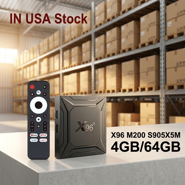 In USA Stock | Factory X96 M200 4GB 64G Amlogic S905x5m Tv Box Wifi 6 BT5 Wireless 2.4G/5G Gigabit Ethernet Android 14 IPTV Box