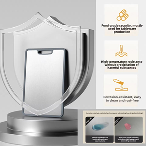 Anti-slip <strong>Antibacterial</strong> TPE <strong>Silicone</strong> Edging Home Use Stainless Steel Cutting Board - Product Image 2