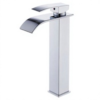 Mitigeur de salle de bain cascade sans contact en chrome doré, eau chaude et froide, design moderne, robinet de lavabo monotrou en céramique
