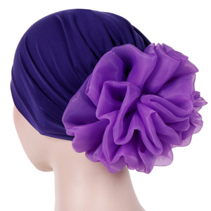 Chapeau musulman souple <span class=keywords><strong>et</strong></span> élastique sous l'écharpe Hijab sous le <span class=keywords><strong>foulard</strong></span> pour la tête Chapeau de <span class=keywords><strong>chimio</strong></span> pour les patients atteints de cancer <span class=keywords><strong>Turban</strong></span> avec grande fleur - Product Image 5
