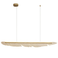 Lustre de restaurant moderne avec aile d'ange dorée Lampe suspendue créative en forme de plume pour pâtisserie Suspension à hauteur réglable