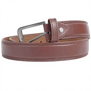 Ceinture en cuir de vachette tressée personnalisée avec boucle en cuivre, style décontracté, largeur 3,5 cm, longueur 110 cm pour hommes, vente en gros sur mesure - Product Image 1