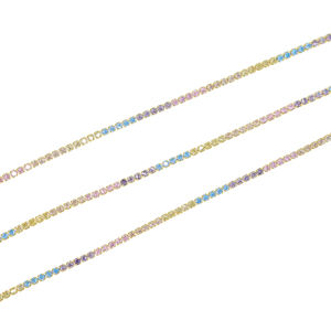 Delle donne di modo collare placcato <span class=keywords><strong>oro</strong></span> <span class=keywords><strong>sottile</strong></span> tennis catena pastello arcobaleno <span class=keywords><strong>collana</strong></span> del choker - Product Image 4