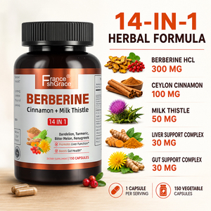 Nutraceutical Shecome Berberine <b>Supplement</b> Manufacturer Cinnamon Milk Thistle Promotes <b>Liver</b> Gut Health Berberine Capsules - Product Image 3