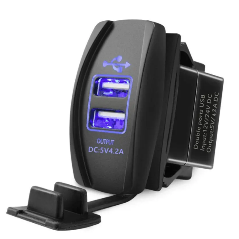 DC 12 V USB-Schalterung Dual-USB-Ladadapter Dual-USB-Ladegerät für Autos, Boote und Schiffe