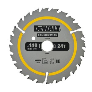 Hoja de sierra Dewalt de 140 mm y 24 dientes para cortar madera y metal - Product Image 1