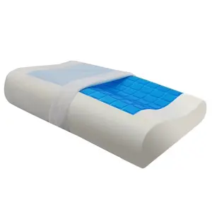 Almohada de Gel refrigerante saludable para cama, cojín de memoria de algodón y silicona con forma de onda de altura, para verano