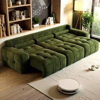 Sofá Cama Eléctrico Convertible Moderno Lawrence de Tela Chenille, Sofá Deslizante Reclinable Extensible para Sala de Estar, Pequeño y Grande