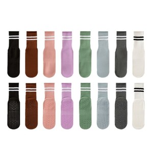 Calcetines de Media Pantorrilla de Punto con Doble Barra, Antideslizantes, de Goma y Poliéster para <span class=keywords><strong>Mujer</strong></span>, para Yoga, Pilates, Deportes y Uso en Interiores - Product Image 5