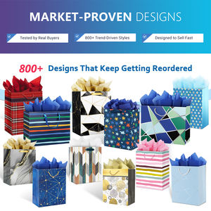 定制标志大尺寸女士礼品纸袋带手柄批发漂亮款式现货购物纸袋快速48小时发货 - Product Image 3