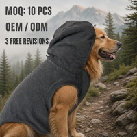 Veste à capuche confortable pour chien en Dralon, sweat-shirt thermique doux pour animaux de compagnie, design sans manches pour toutes les races, MOQ 10 PCS Haining