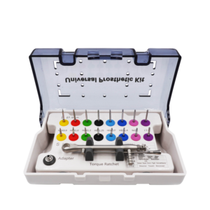 Destornillador manual de acero para implantes dentales Rootcare, llave dinamométrica con trinquete y 16 destornilladores, kit de herramientas universales para restauración. - Product Image 1