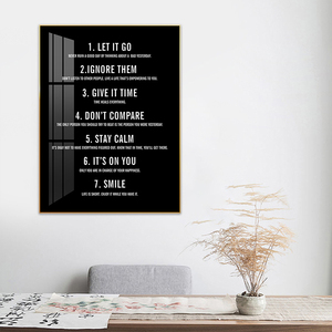 <span class=keywords><strong>7</strong></span> règles de la vie peinture de motivation <span class=keywords><strong>art</strong></span> mural inspirant pour la décoration intérieure toile d'impression et affiche pour le salon et la chambre à coucher - Product Image 3