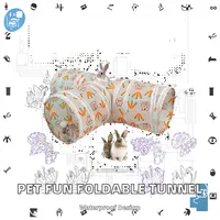 Tunnel interactif pliable et imperméable en tissu pour lapins – Idéal pour l'entraînement et l'élimination de l'ennui chez les animaux de compagnie