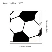 Ensemble de vaisselle jetable sur le thème du football, assiettes en papier noires et blanches, gobelets, serviettes, pailles pour la décoration de fête d'anniversaire des enfants