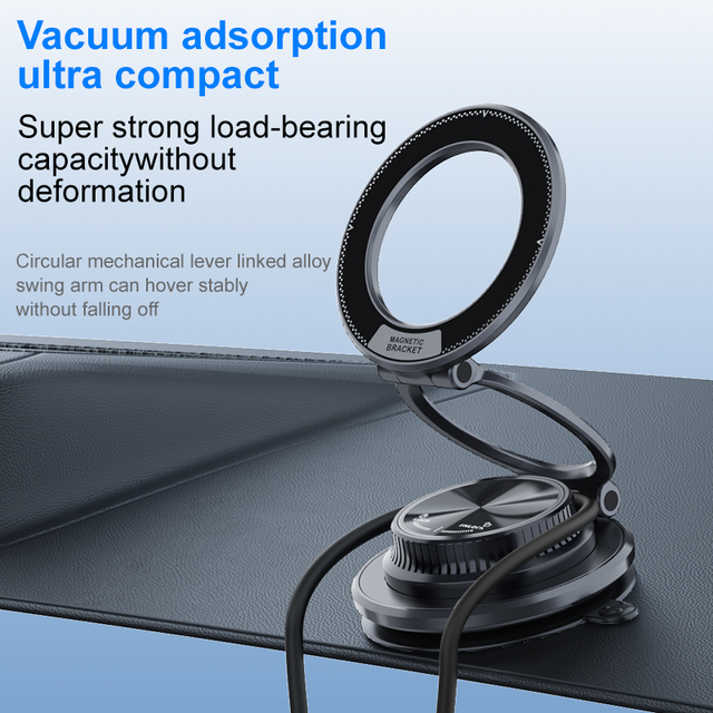 Wholesale Original 360 Rotation Foldable Strong Magnetic Vacuum Suction Mobile Phone Holder Lightweight Ultra-thin for iphone