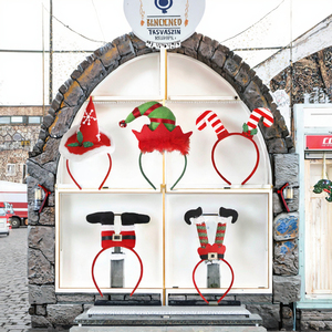 Adult and Children's <strong>Christmas</strong> Tree Headband with Antler Crutch Festive Party Photo Props and Decorations Supply - Product Image 2