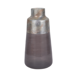 Vaso in vetro affusolato contemporaneo, moderno vaso decorativo per fiori, per esposizione su tavolo, complemento d'arredo per la casa. - Product Image 1