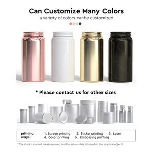 Bouteille en aluminium de qualité alimentaire pour compléments alimentaires, flacon métallique en aluminium pour pilules de suppléments de santé, vides avec bouchons à anneau de traction - Product Image 4