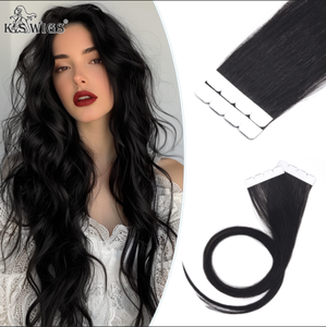 Extensions de cheveux à bandes adhésives miniatures, 100% cheveux humains Remy, extensions de cheveux à bandes invisibles et droites, sans couture, colle Walker, plusieurs couleurs. - Product Image 1