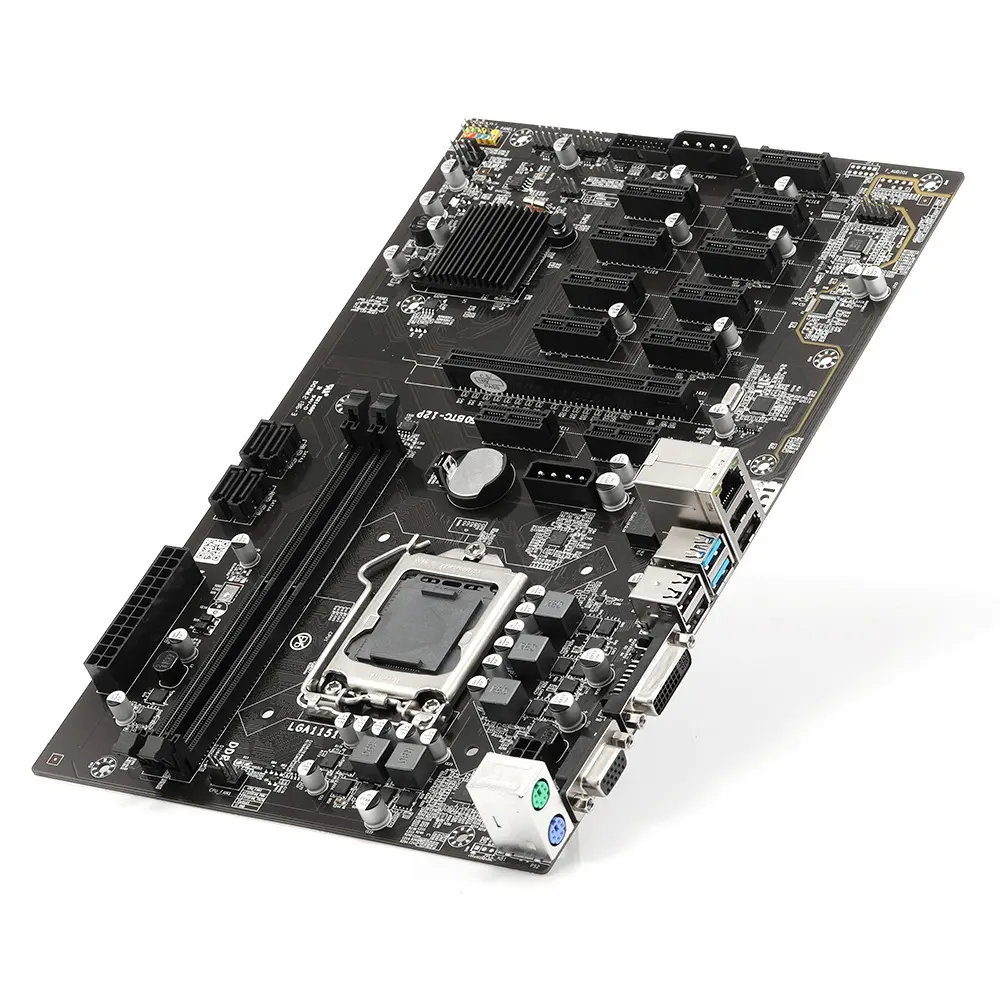 12 GPU Motherboard B250 USB3.0 Ke PCIe 16X dengan 2 DDR4 DIMM Slot Memori LGA 1151 B250 Mainboard