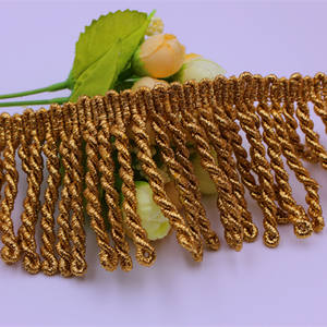 5 cm <span class=keywords><strong>7</strong></span> cm 2 pouces Bordure en dentelle ecclésiastique, à franges, à pompons, à nœuds, à boucles et à motifs, pour rideaux - Product Image 2