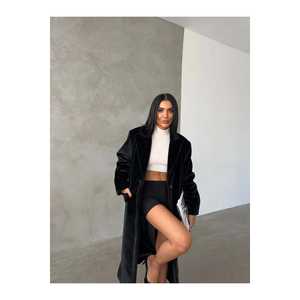 Manteau en velours pour femme Thai Feather, manches longues, élégant, chaud pour l'hiver, taille S L - Product Image 1