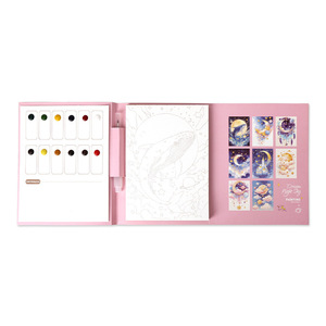 <span class=keywords><strong>Libro</strong></span> de Dibujo Plegable de Tres Páginas con Notas Adhesivas, para Colorear con Gouache y Acuarela, Portátil, Antiestrés, para Adultos - Product Image 5