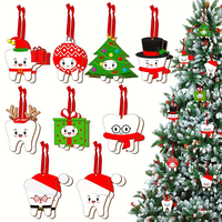 12 Pièces Décoration de Noël Art Déco en Bois, Ornements de Village, Pendentifs de Noël, Père Noël, Bonhomme de Neige, Arbre, pour Fêtes, Mariages, Anniversaires, Saisonnier