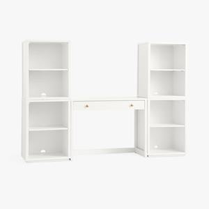 <span class=keywords><strong>Escritorio</strong></span> de Madera Blanco con Estantería, Super Set para Estudio y Computadora, MOQ 100, Directo de Fábrica - Product Image 3