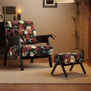 <span class=keywords><strong>Fauteuil</strong></span> simple en bois massif de style français DISHI, luxe léger, <span class=keywords><strong>vintage</strong></span> du milieu du siècle, canapé pour la réception à domicile, salon - Product Image 3